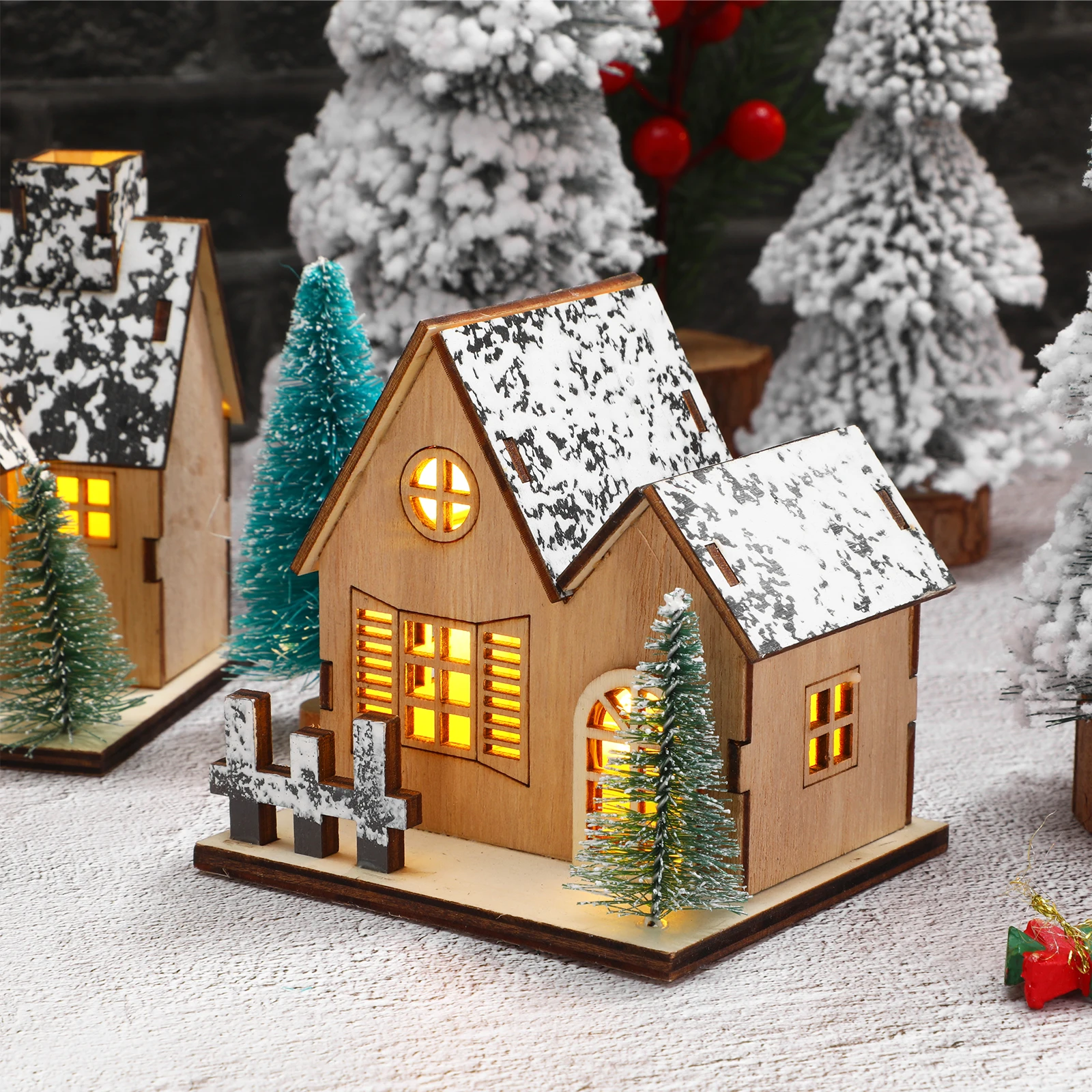 3Pcs Wooden Christmas LED Light Houses Rustic Mini Village Set Christmas Village House Tabletop Decor Lighted Houses
3Pcs Wooden Christmas LED Light Houses Rustic Mini Village Set Christmas Village House Tabletop Decor Lighted Houses