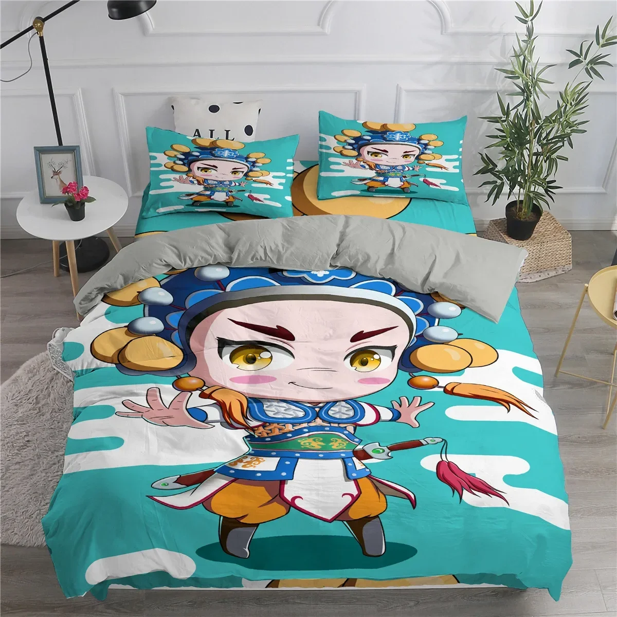 Peking Opera Duvet Cover Set King/Queen Size,Chinese Traditional Opera Culture Combined with The Theme of Modern Art Quilt Cover
Peking Opera Duvet Cover Set King/Queen Size,Chinese Traditional Opera Culture Combined with The Theme of Modern Art Quilt Cover