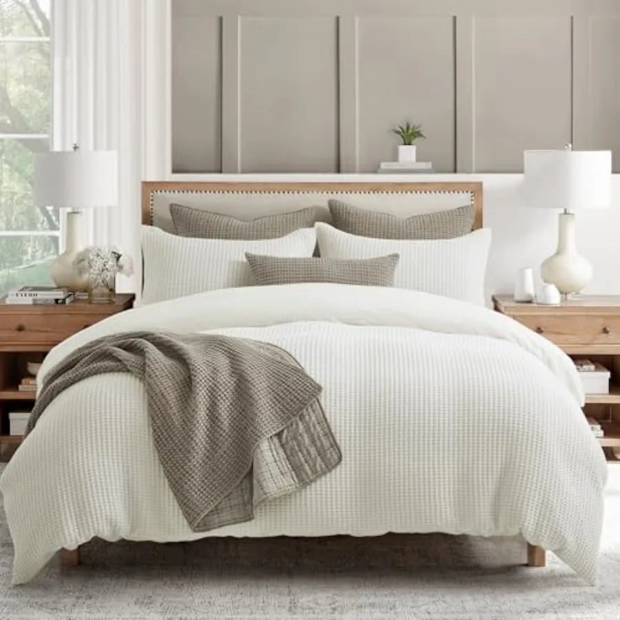 Mills Waffle Set 106x94in with 2 Pillow Shams (36x20in) Cotton Size Set Soft, Pre-Washed
Mills Waffle Set 106x94in with 2 Pillow Shams (36x20in) Cotton Size Set Soft, Pre-Washed