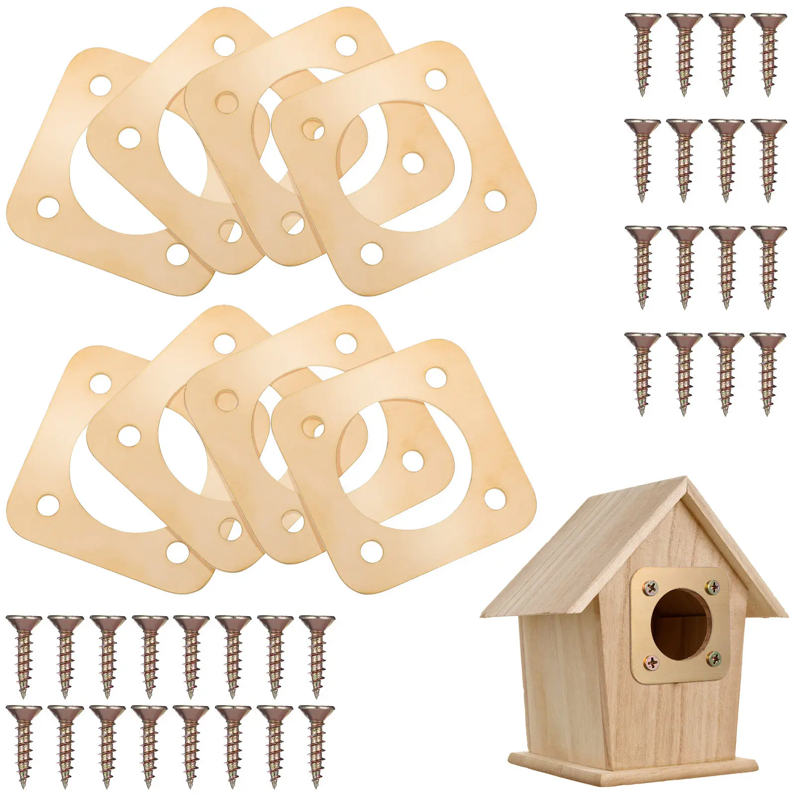 8Pcs Copper House Predator Guard Birdhouse Hole Protector Smooth Round Metal Safety Cover for Nesting Boxes Protection
8Pcs Copper House Predator Guard Birdhouse Hole Protector Smooth Round Metal Safety Cover for Nesting Boxes Protection