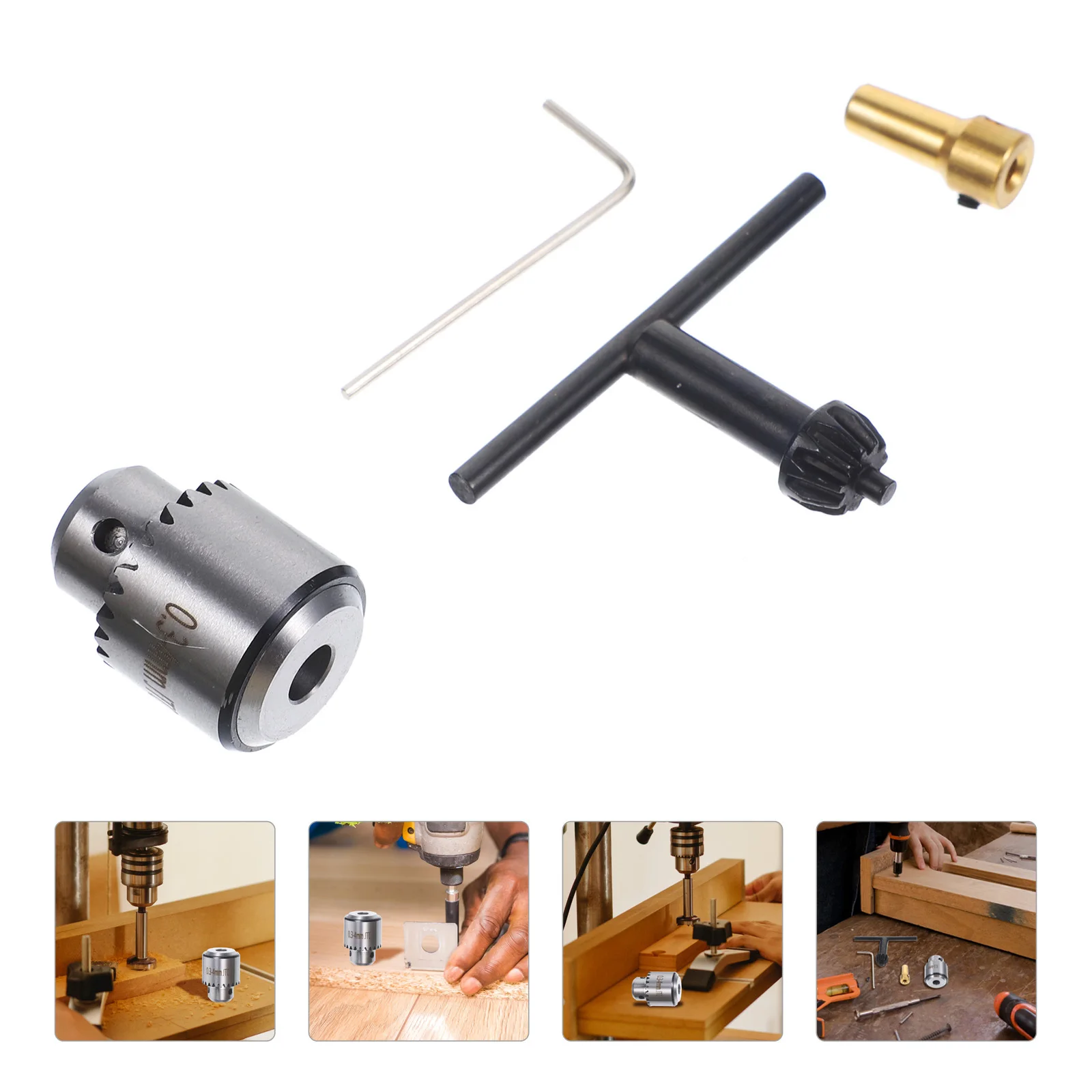 4Pcs Drill Chuck Kit Mini 0.3-4Mm Chuck with Wrench for Milling Machine Lathe Tool Fine Workmanship Anti-Oxidative
4Pcs Drill Chuck Kit Mini 0.3-4Mm Chuck with Wrench for Milling Machine Lathe Tool Fine Workmanship Anti-Oxidative