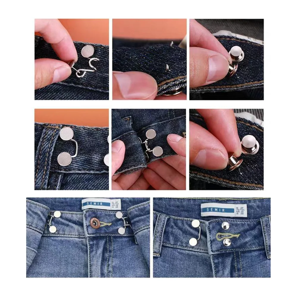 Perfect Fit Instant Buttons 4 Sets Thin Waist Replacement Buckles for Jeans Reduce Pants Universal No Sew Needed
Perfect Fit Instant Buttons 4 Sets Thin Waist Replacement Buckles for Jeans Reduce Pants Universal No Sew Needed
