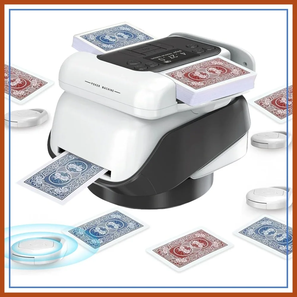 2-in-1 Rechargeable Card Shuffler & Dealer Machine, 180°/360° Rotating, 4 Remotes, for Poker UNO Phase 10 Skip-Bo Blackjack
2-in-1 Rechargeable Card Shuffler & Dealer Machine, 180°/360° Rotating, 4 Remotes, for Poker UNO Phase 10 Skip-Bo Blackjack