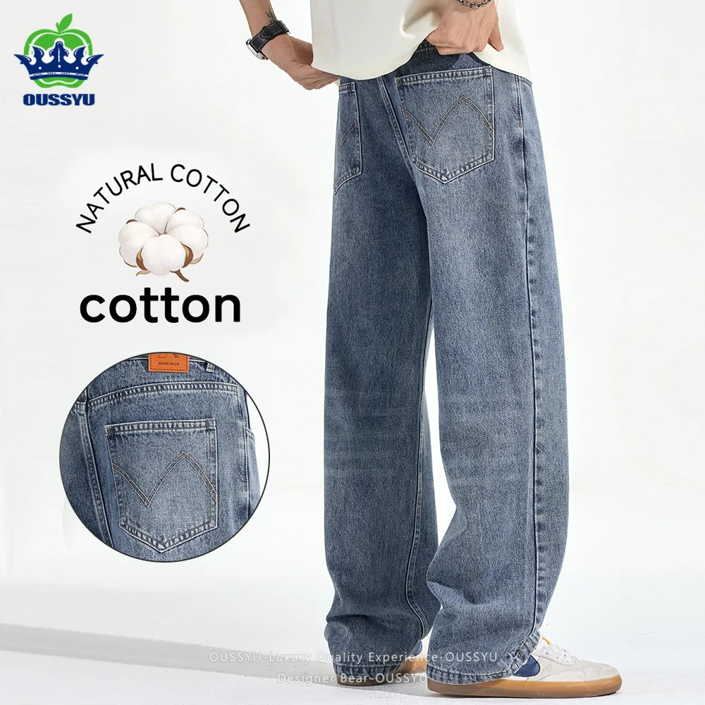OUSSYU Brand Clothing Classic Men's Baggy Straight Jeans American Style Cotton Versatile Denim Pants Twill Work Trousers Male
OUSSYU Brand Clothing Classic Men's Baggy Straight Jeans American Style Cotton Versatile Denim Pants Twill Work Trousers Male