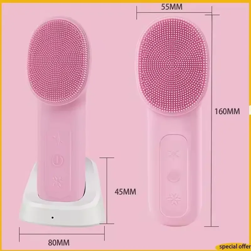 Electric Facial Cleansing Brush Silicone Face Scrubber with Heating Vibration Waterproof Face Wash Brush with 3 Speed Adjustable
Electric Facial Cleansing Brush Silicone Face Scrubber with Heating Vibration Waterproof Face Wash Brush with 3 Speed Adjustable