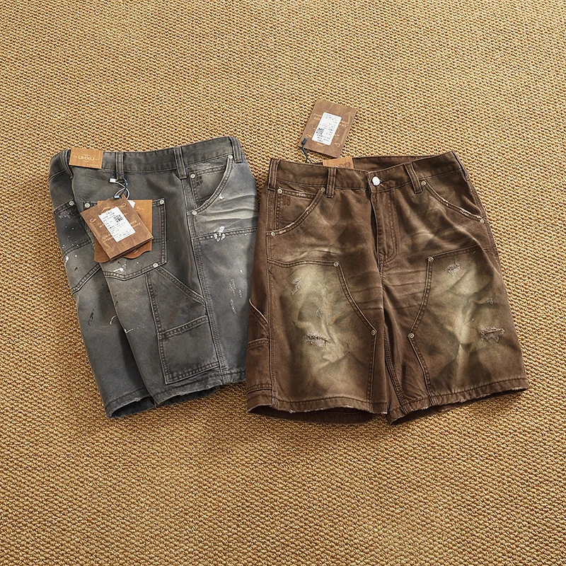 2025 Summer New American Retro Denim Logging Cargo Shorts Men's 100% Cotton Washed Old Spray Paint Straight Casual 4-point Pants
2025 Summer New American Retro Denim Logging Cargo Shorts Men's 100% Cotton Washed Old Spray Paint Straight Casual 4-point Pants