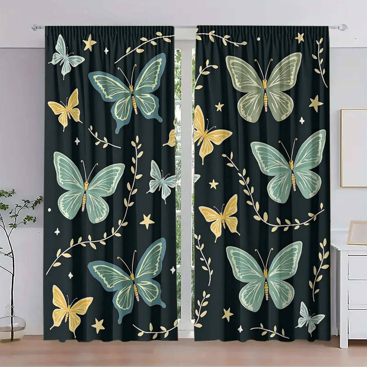 Dreamy Butterfly Night Sky Pattern Print Drapes Room Darkening Window Curtains Home Decor,Rod Pocket Blackout Curtains Bedroom
Dreamy Butterfly Night Sky Pattern Print Drapes Room Darkening Window Curtains Home Decor,Rod Pocket Blackout Curtains Bedroom