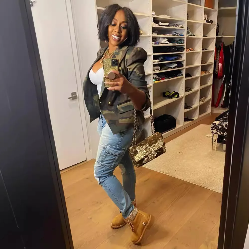 Women Camouflage Short Coat Long Sleeve Button Spliced Casual Coats Turn Down Collar Elegant Lady Jackets Autumn Winter
Women Camouflage Short Coat Long Sleeve Button Spliced Casual Coats Turn Down Collar Elegant Lady Jackets Autumn Winter