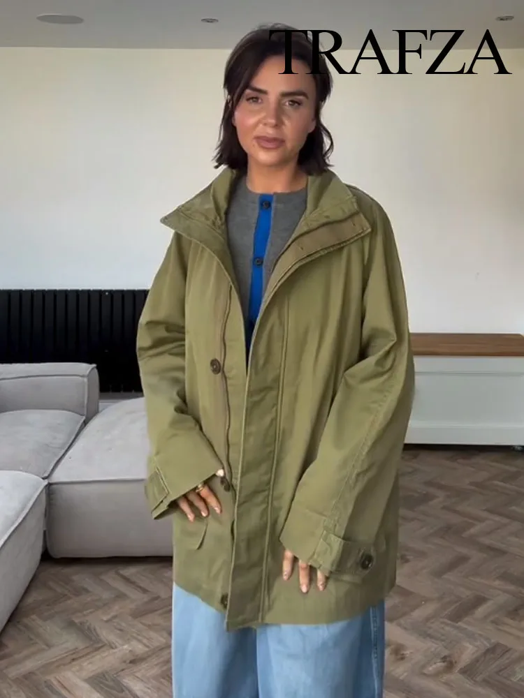 HH женское элегантное пальто на молнии с карманом на пуговицах и длинными рукавами с высоким воротником в уличном стиле женское осеннее повседневное свободное пальто
HH женское элегантное пальто на молнии с карманом на пуговицах и длинными рукавами с высоким воротником в уличном стиле женское осеннее повседневное свободное пальто