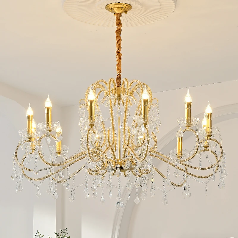 French crystal chandelier living room bedroom dining room study atmosphere luxury high-end American European princess light luxu
French crystal chandelier living room bedroom dining room study atmosphere luxury high-end American European princess light luxu