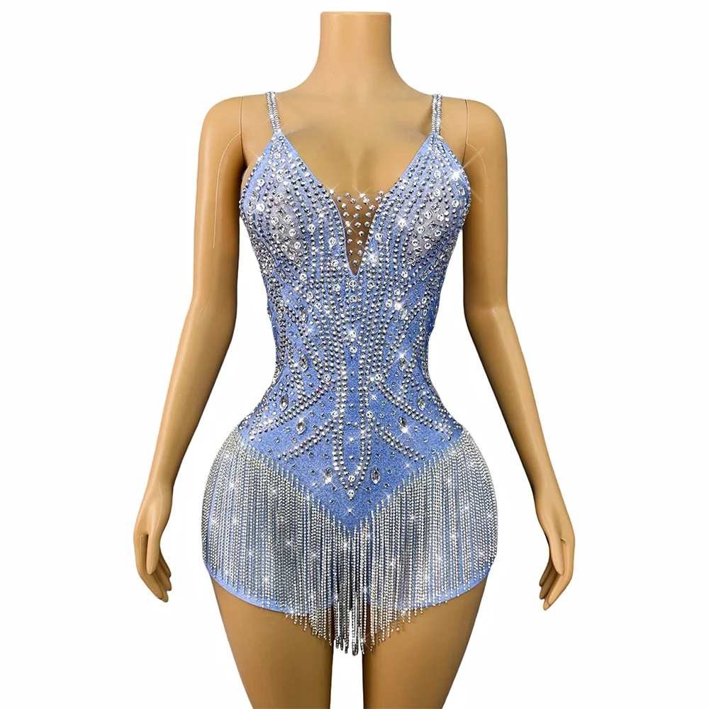 Fashion Blingbling Stage Costume Luxury Rhinestones Crystals chains Suspenders Bodysuit Singer Dancer Performance
Fashion Blingbling Stage Costume Luxury Rhinestones Crystals chains Suspenders Bodysuit Singer Dancer Performance