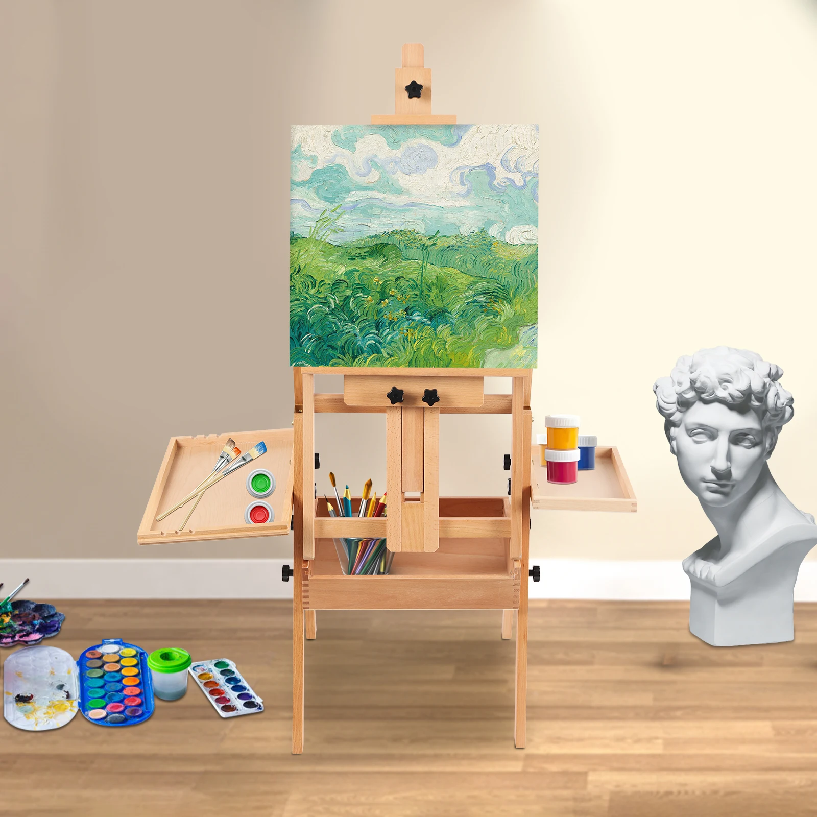 Adjustable Painting Board Stand Wooden Stand for Painting Painting Holder with Storage Tray
Adjustable Painting Board Stand Wooden Stand for Painting Painting Holder with Storage Tray