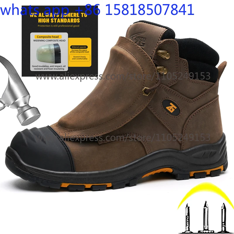 Genuine leather Work Safety Boots Men High temperature resistant welding shoes Puncture-Proof Indestructible shoes Work Boots
Genuine leather Work Safety Boots Men High temperature resistant welding shoes Puncture-Proof Indestructible shoes Work Boots