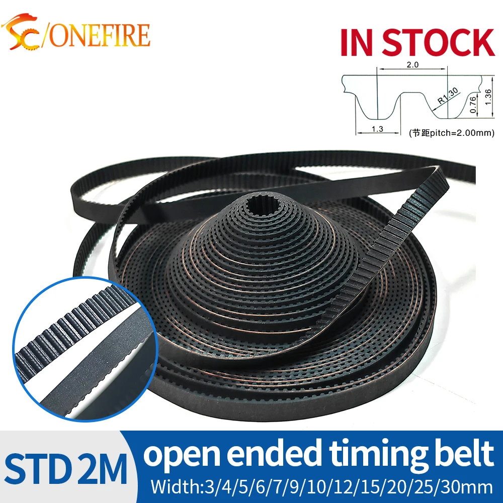 STD 2M Open Synchronous Timing Belt S2M Width 3~30mm Rubber S2M-3/S2M-6/S2M-9/S2M-15 3D Printer Belts
STD 2M Open Synchronous Timing Belt S2M Width 3~30mm Rubber S2M-3/S2M-6/S2M-9/S2M-15 3D Printer Belts