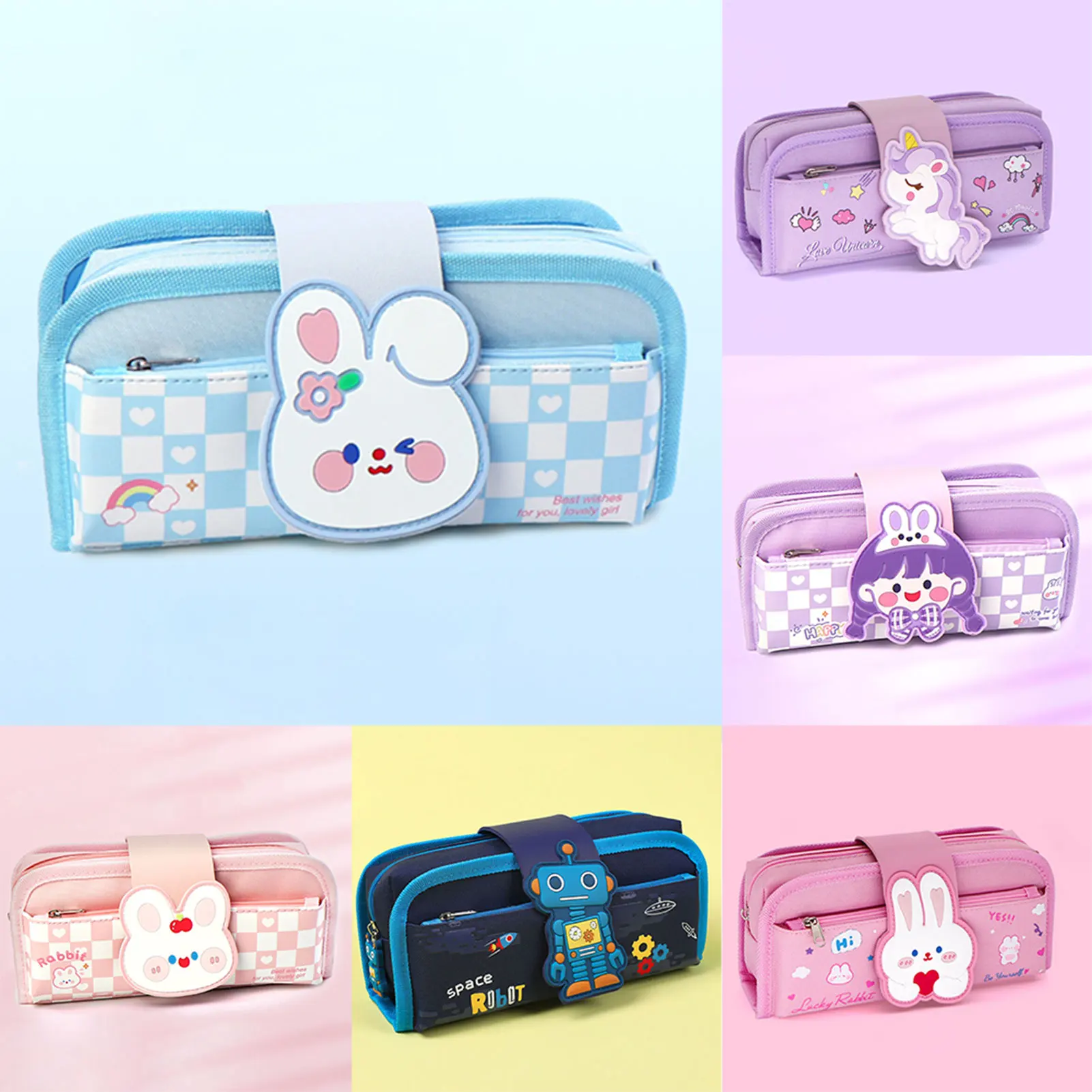 Cartoon Pattern Pencil Bag Waterproof Oxford Cloth Cute Pencil Holder For Storing Drawing Writing Tools
Cartoon Pattern Pencil Bag Waterproof Oxford Cloth Cute Pencil Holder For Storing Drawing Writing Tools