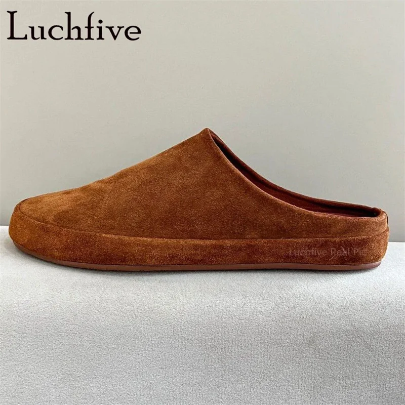 Suede Leather Round Wrap Toe Flats Slippers Men's Summer Brand Slip On Lazy Casual Home Loafers Shoes 2024 New Man Mules Slipper
Suede Leather Round Wrap Toe Flats Slippers Men's Summer Brand Slip On Lazy Casual Home Loafers Shoes 2024 New Man Mules Slipper