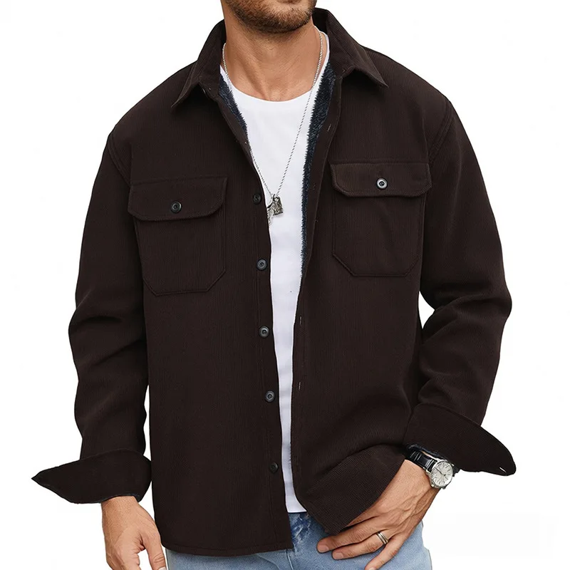New Double Pocket Solid Color Corduroy Shirt Men's Shirt American Casual Warm Shirt
New Double Pocket Solid Color Corduroy Shirt Men's Shirt American Casual Warm Shirt
