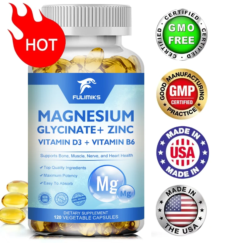 Глицинат магния + капсулы с добавлением цинка, высокая абсорбция, поддержка здоровья сна, костных суставов, мозг, усиление иммунитета
Глицинат магния + капсулы с добавлением цинка, высокая абсорбция, поддержка здоровья сна, костных суставов, мозг, усиление иммунитета