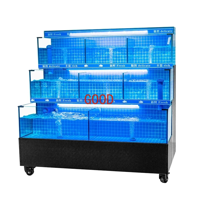 Seafood Pool Commercial Three-Tier Supermarket Hotel Fish Pond Aquatic Shell Pool Mobile Seafood Fish Tank
Seafood Pool Commercial Three-Tier Supermarket Hotel Fish Pond Aquatic Shell Pool Mobile Seafood Fish Tank