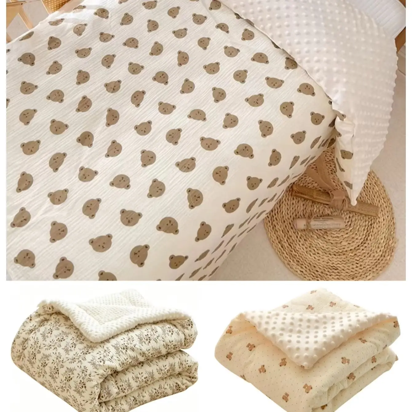 Available in Thin Medium Extra Thick Thickness Cotton Baby Quilt Breathable Warm All Season Infant Crib Bed Blanket for Newborn
Available in Thin Medium Extra Thick Thickness Cotton Baby Quilt Breathable Warm All Season Infant Crib Bed Blanket for Newborn
