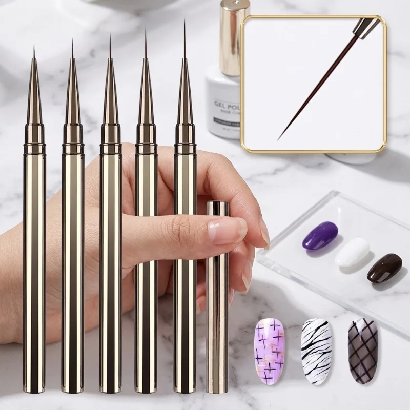 Professional Nail Art Liner Pen Set Ultra Fine Tips 5 Pieces Metal Handle Brushes Ideal for Painting Drawing Metallic Line Art
Professional Nail Art Liner Pen Set Ultra Fine Tips 5 Pieces Metal Handle Brushes Ideal for Painting Drawing Metallic Line Art