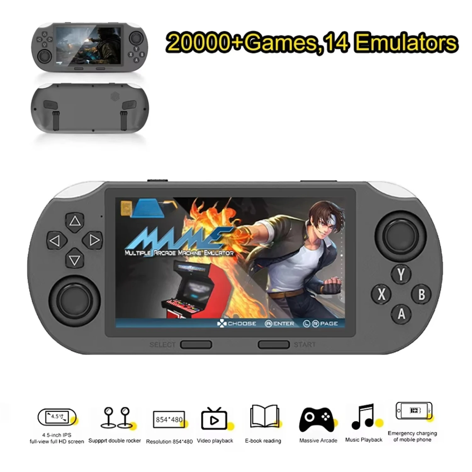 SF3000 4,5-дюймовый экран, портативная игровая консоль, плеер, ретро игровая консоль, встроенная 20000+ игр для PS1/GBA/SFC
SF3000 4,5-дюймовый экран, портативная игровая консоль, плеер, ретро игровая консоль, встроенная 20000+ игр для PS1/GBA/SFC