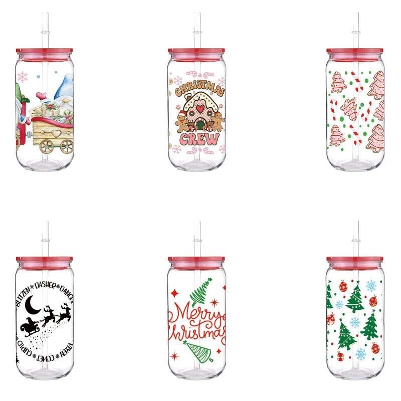 Christmas 16oz Printed PET Cup With Straw Red Lid Christmas Trees Design Can Hold Coffee Milk Water Cup Simple To Clean
Christmas 16oz Printed PET Cup With Straw Red Lid Christmas Trees Design Can Hold Coffee Milk Water Cup Simple To Clean