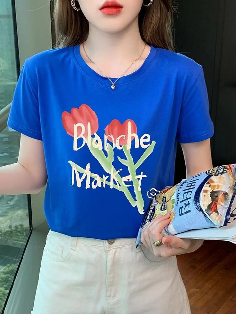 TuangBiang 2022 Rose Women Summer Letter Printing Cotton T-Shirt Korean Casual Purple O-Neck Short Sleeves Tee Loose Female Tops
TuangBiang 2022 Rose Women Summer Letter Printing Cotton T-Shirt Korean Casual Purple O-Neck Short Sleeves Tee Loose Female Tops