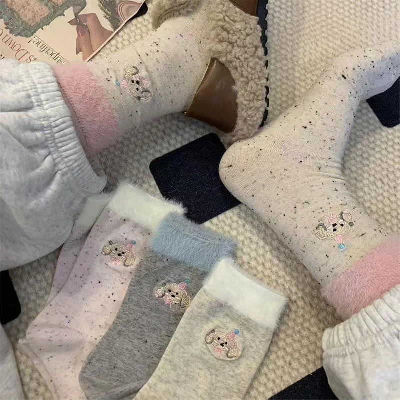 Cute Puppy Mid-tube Socks Plush Edge Stitching Socks Girly Heart Fashion Trend Socks Home Floor Socks Soft Breathable Sleep Sock
Cute Puppy Mid-tube Socks Plush Edge Stitching Socks Girly Heart Fashion Trend Socks Home Floor Socks Soft Breathable Sleep Sock