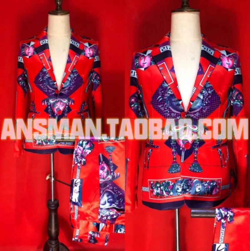 Nightclub Bar Men Singer Blazer Coat DJ DS Host Europe and America Big Red Theme Printed Suit Jacket Male Performance Outerwear
Nightclub Bar Men Singer Blazer Coat DJ DS Host Europe and America Big Red Theme Printed Suit Jacket Male Performance Outerwear