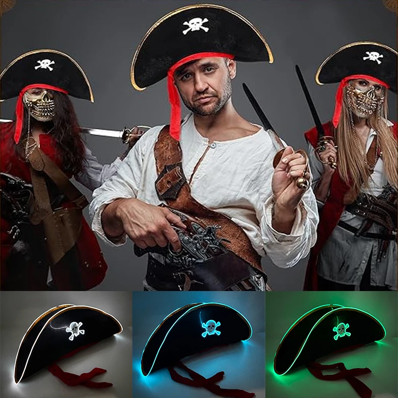 Newstyle Glowing Pirate Hat NightClub Halloween Pirate Theme Party Cosplay Pirate Accessories LED Captain Hat For Men Women
Newstyle Glowing Pirate Hat NightClub Halloween Pirate Theme Party Cosplay Pirate Accessories LED Captain Hat For Men Women