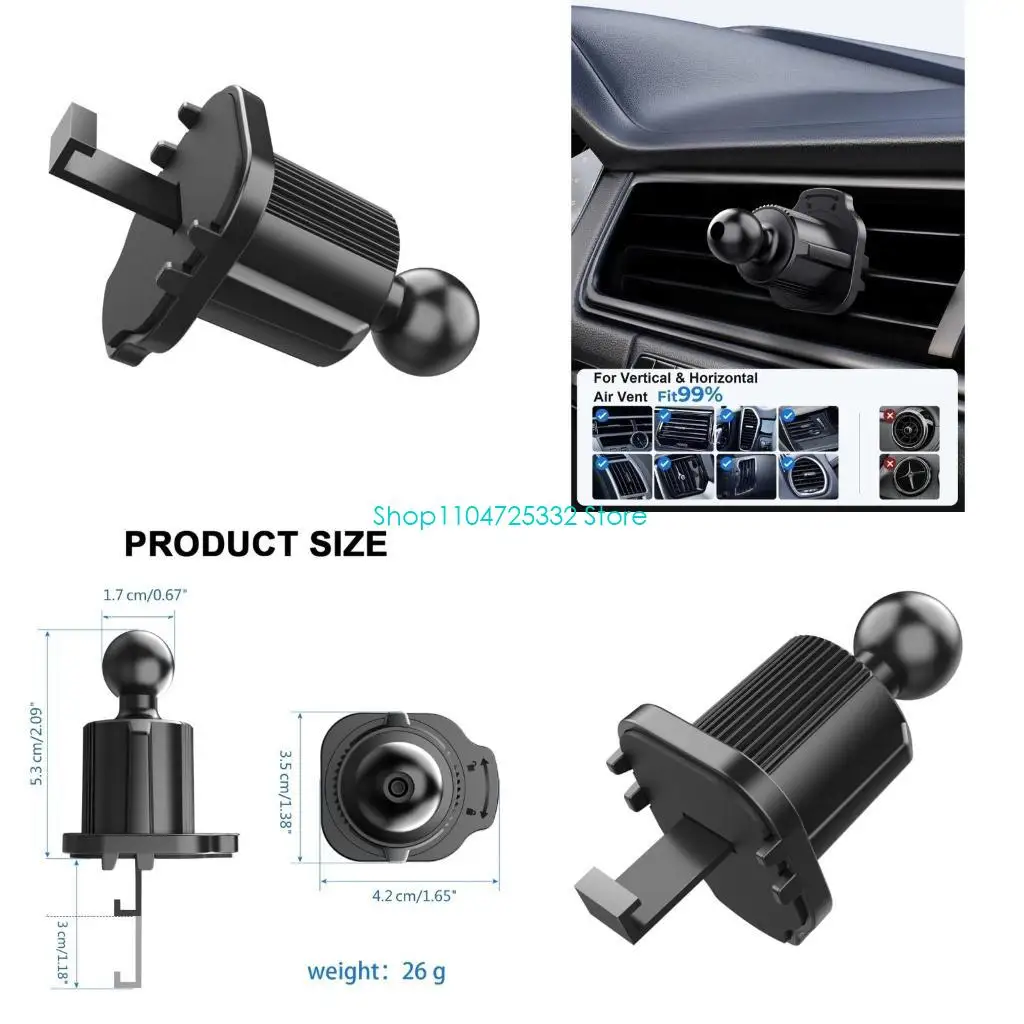 P5EA Mobile Bracket Clip Air Vent Clip for Most Car Phone Holder Cellphone Holder Mount Vent Grip with Joint Ball Dia 17mm
P5EA Mobile Bracket Clip Air Vent Clip for Most Car Phone Holder Cellphone Holder Mount Vent Grip with Joint Ball Dia 17mm