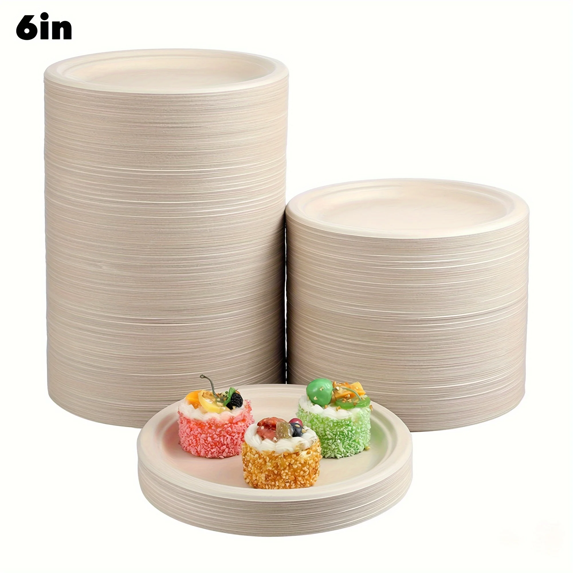 100pcs 6 Inch Heavy Duty Disposable Plates, Sugarcane Fiber Paper Plates, Cake Dessert Plates, BBQ Plates, For Kitchen Restaura
100pcs 6 Inch Heavy Duty Disposable Plates, Sugarcane Fiber Paper Plates, Cake Dessert Plates, BBQ Plates, For Kitchen Restaura