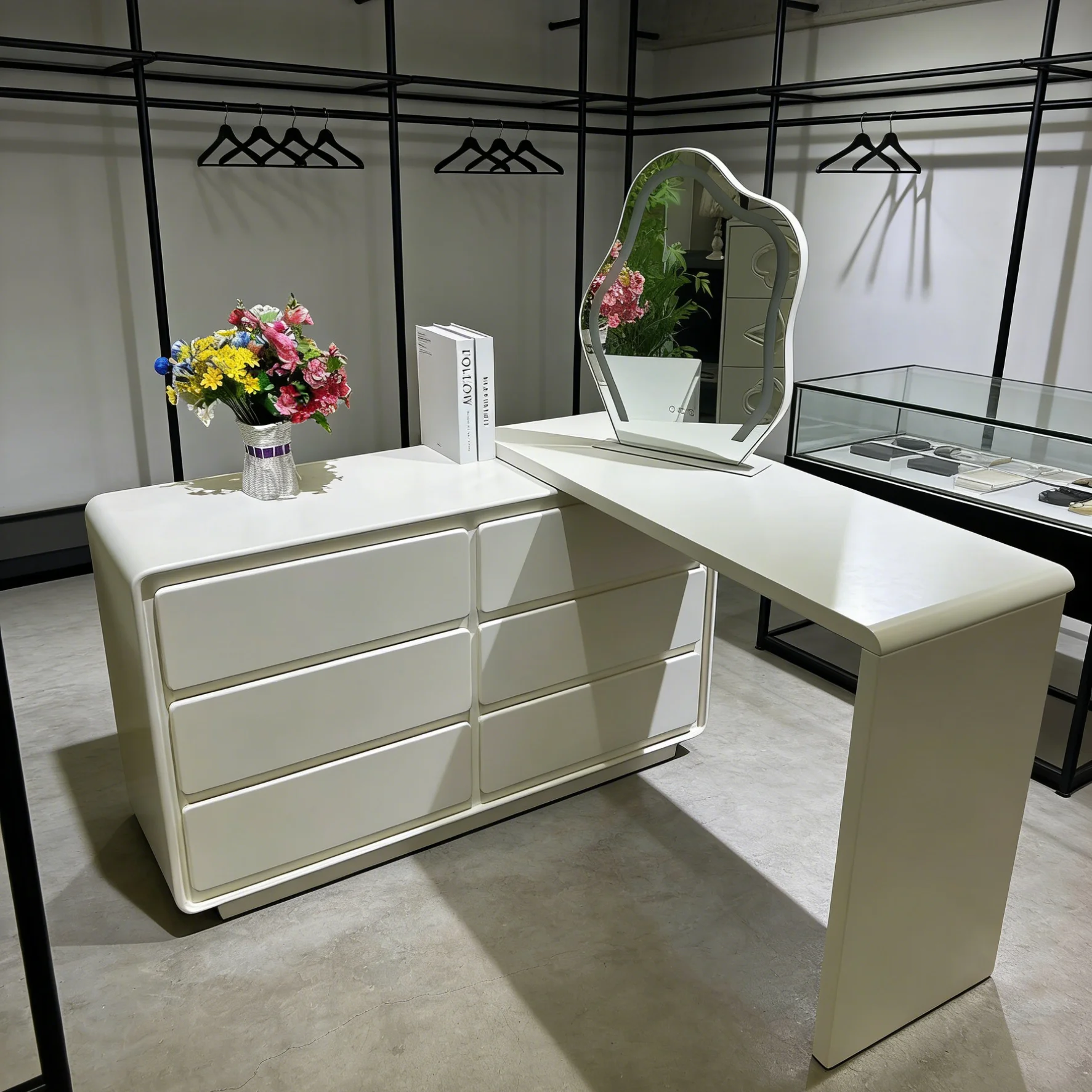 Adjustable Wooden White Dresser Side Cabinet Furniture Modern Luxury Vanity Desk Makeup Led Mirror Dressing Table for Bedroom
Adjustable Wooden White Dresser Side Cabinet Furniture Modern Luxury Vanity Desk Makeup Led Mirror Dressing Table for Bedroom
