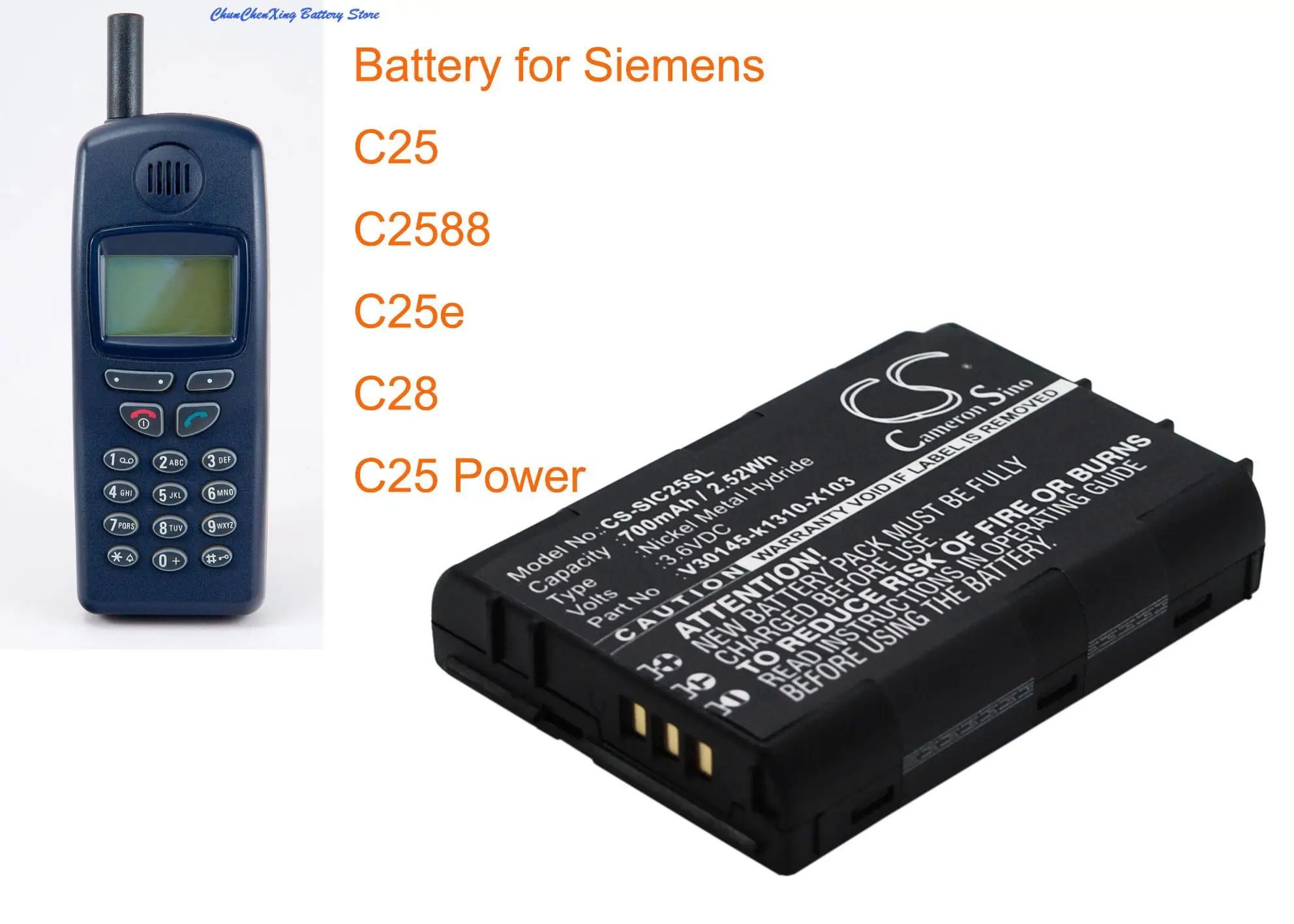 Аккумулятор 700 мАч V30145-k1310-X103 для Siemens C25, C25 Power, C2588, C25e, C28
Аккумулятор 700 мАч V30145-k1310-X103 для Siemens C25, C25 Power, C2588, C25e, C28