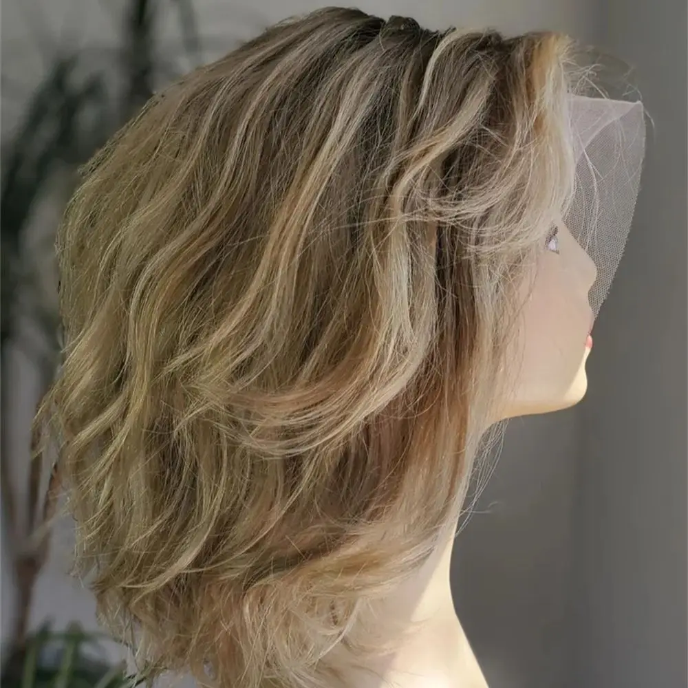 Ash Blonde Balayage Human Hair Blend Wig with Loose Waves 13x4 Lace Frontal Short Synthetic Fiber Wig Women Girls Gift Wig
Ash Blonde Balayage Human Hair Blend Wig with Loose Waves 13x4 Lace Frontal Short Synthetic Fiber Wig Women Girls Gift Wig