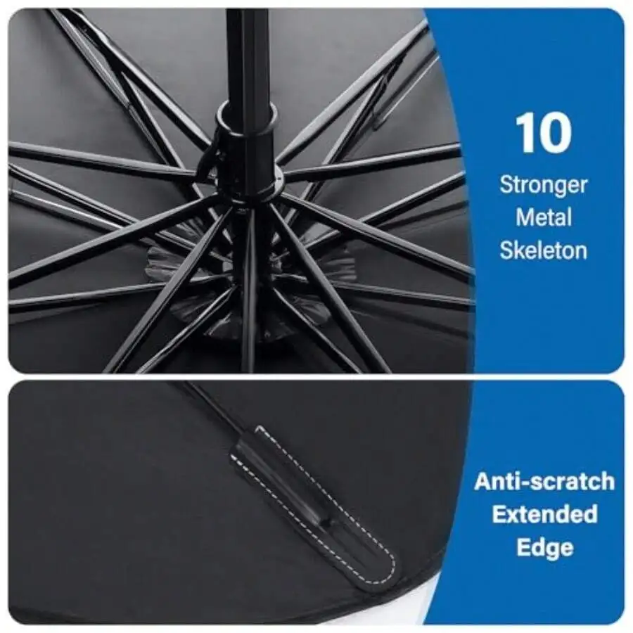 Foldable Car Sunshade Umbrella With 10 Metal Ribs Anti-Scratch Edge
Foldable Car Sunshade Umbrella With 10 Metal Ribs Anti-Scratch Edge