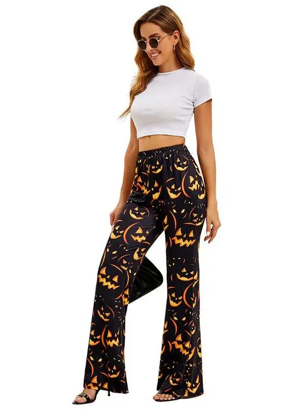 Halloween Bat Pumpkin Print Women's Pants Ethnic Costume Stage Wear Floral Patterned Trousers Autumn Fashion Ladies' Pants
Halloween Bat Pumpkin Print Women's Pants Ethnic Costume Stage Wear Floral Patterned Trousers Autumn Fashion Ladies' Pants
