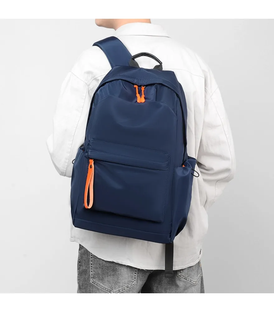 Black casual backpack with orange zipper pulls anti splash lightweight fabric for daily shopping short outdoor casual trips
Black casual backpack with orange zipper pulls anti splash lightweight fabric for daily shopping short outdoor casual trips