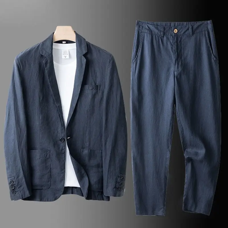 Men's Summer Suit 2 Piece Lightweight Linen Blazer Slim Fit Office Wedding Korean Style Breathable Casual Set Sun Protection
Men's Summer Suit 2 Piece Lightweight Linen Blazer Slim Fit Office Wedding Korean Style Breathable Casual Set Sun Protection