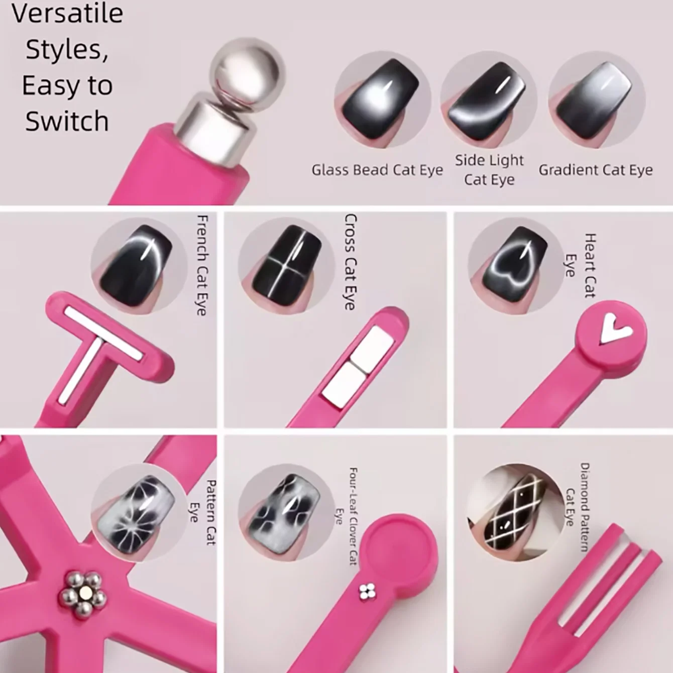 New 8in1 Nail Magnet Multi Functional For Attracting Side Light ,Glass Beads,Love Cat Eye Nail Polish And Gel Polish
New 8in1 Nail Magnet Multi Functional For Attracting Side Light ,Glass Beads,Love Cat Eye Nail Polish And Gel Polish