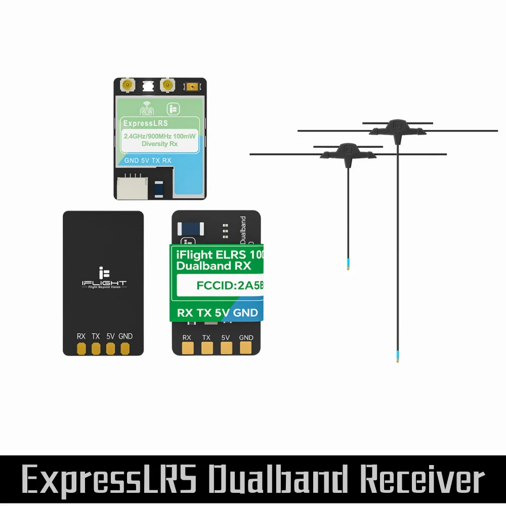 iFlight ExpressLRS ELRS Dual Band Receiver 100mW 500mW Adjustable Power Long Range RX with Diversity Antenna for FPV Drones
iFlight ExpressLRS ELRS Dual Band Receiver 100mW 500mW Adjustable Power Long Range RX with Diversity Antenna for FPV Drones