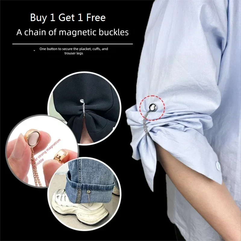 No-Sew Pants Hem Shortener Magnetic Clips, Detachable Pearl Metal Chain Fasteners, Instant Cuff/Collar Tuck Buckles for DIY Clot
No-Sew Pants Hem Shortener Magnetic Clips, Detachable Pearl Metal Chain Fasteners, Instant Cuff/Collar Tuck Buckles for DIY Clot
