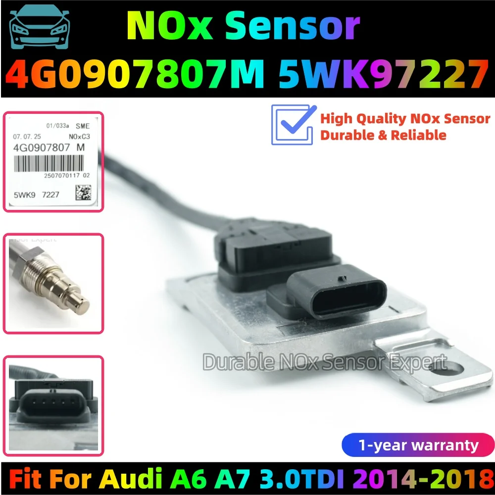 NOx Sensor 4G0907807M 5WK97227 Brand New High Quality Direct Fit For Audi A6 A7 3.0TDI 2014-2018
NOx Sensor 4G0907807M 5WK97227 Brand New High Quality Direct Fit For Audi A6 A7 3.0TDI 2014-2018