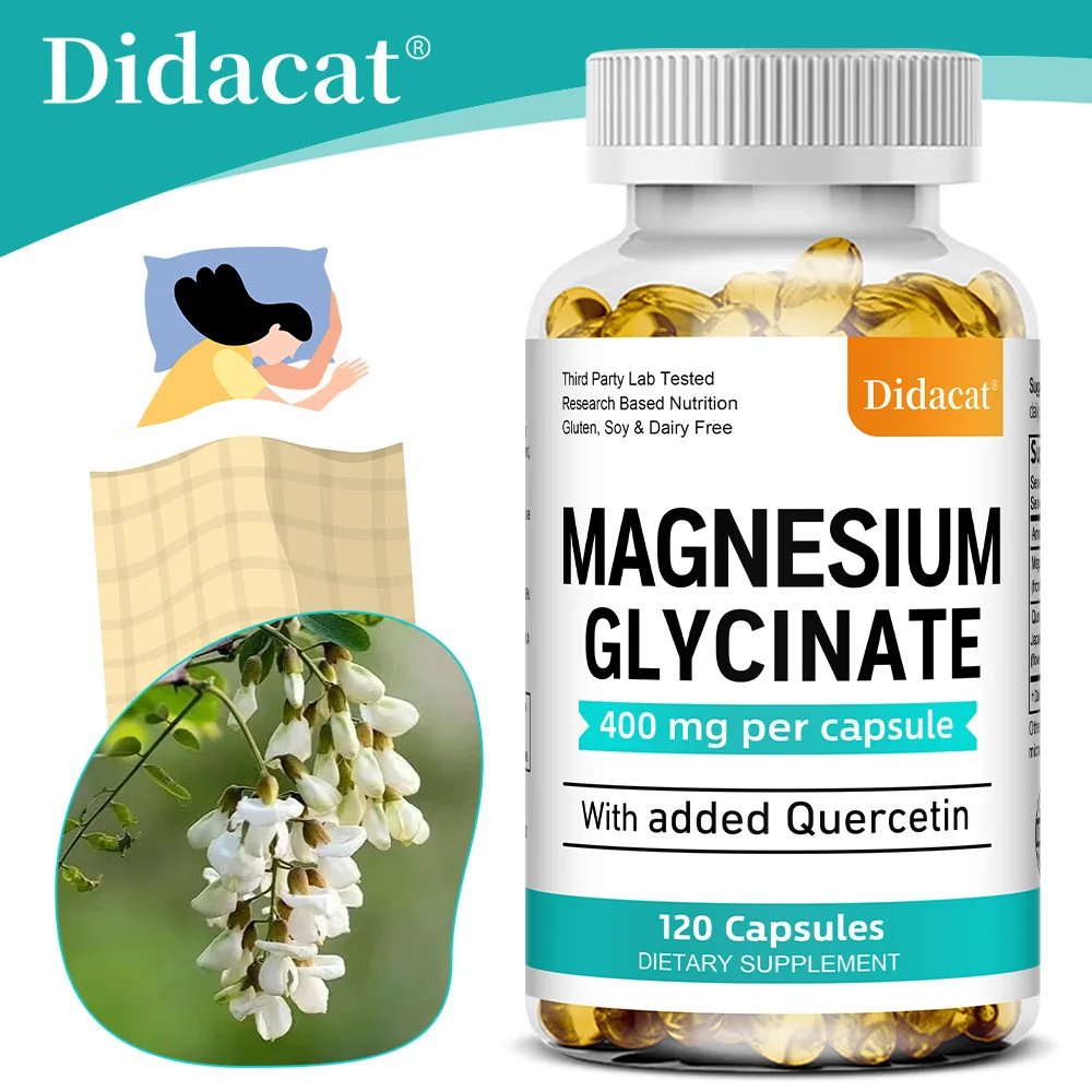 Magnesium Glycinate - with Quercetin, Supports Nerve, Muscle, Bone and Heart Health, Sleep Quality Support, Muscles Recovery
Magnesium Glycinate - with Quercetin, Supports Nerve, Muscle, Bone and Heart Health, Sleep Quality Support, Muscles Recovery