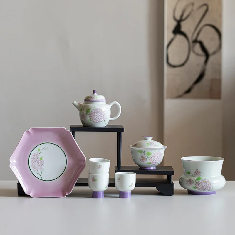 Hand Painted Hydrangea Tureen with Strainer Teapot Porcelain Set Girls Drinking Ceramic
Hand Painted Hydrangea Tureen with Strainer Teapot Porcelain Set Girls Drinking Ceramic