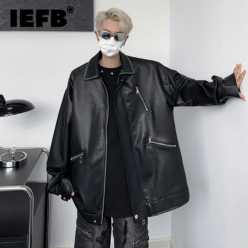 IEFB Male Black PU Leather Jackets Vintage Zipper Design Lapel Solid Color Loose Casual Men‘s Coats Autumn 2024 Chic New 9C6699
IEFB Male Black PU Leather Jackets Vintage Zipper Design Lapel Solid Color Loose Casual Men‘s Coats Autumn 2024 Chic New 9C6699