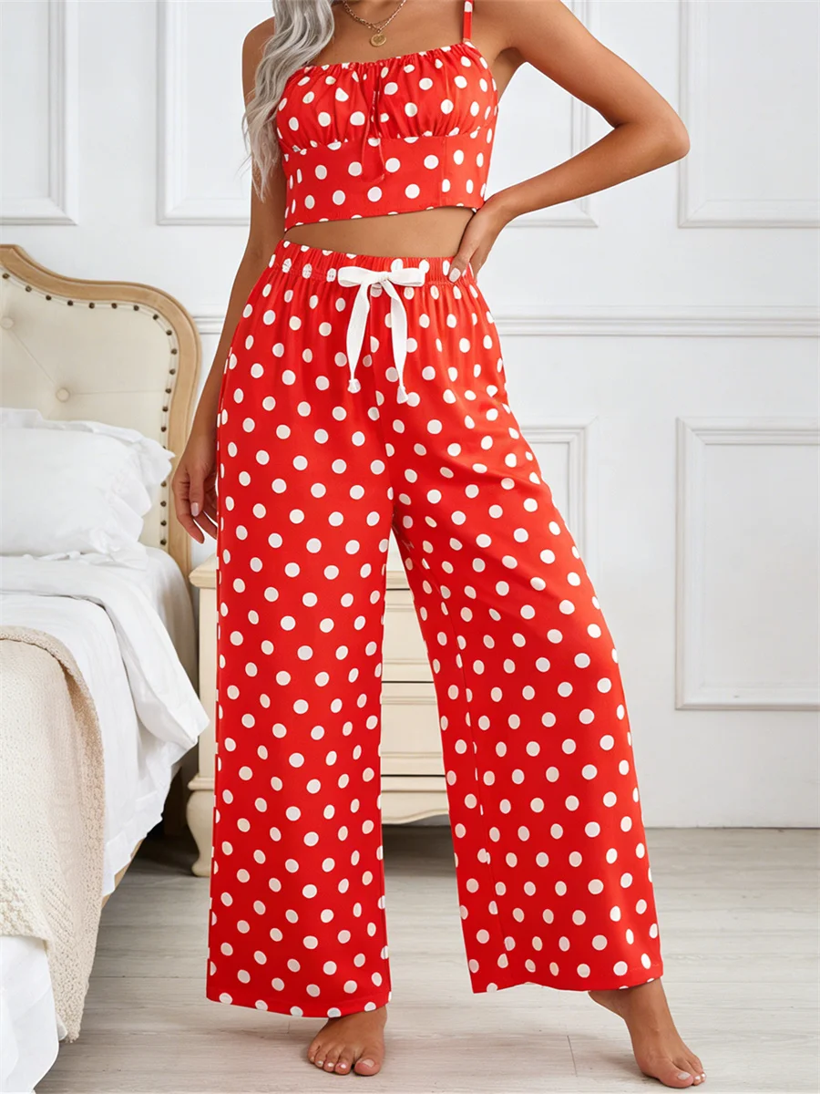 Женские длинные брюки для отдыха, прямые брюки с эластичным поясом, повседневные пижамные брюки в горошек
Женские длинные брюки для отдыха, прямые брюки с эластичным поясом, повседневные пижамные брюки в горошек