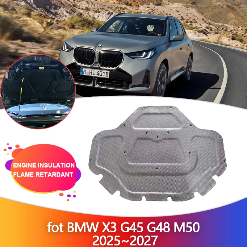 Car Engine Insulation fot BMW X3 G45 G48 M50 2025~2027 2026 Hood Heat Sound Cotton Soundproof Cover Part Thermal Pad Accessories
Car Engine Insulation fot BMW X3 G45 G48 M50 2025~2027 2026 Hood Heat Sound Cotton Soundproof Cover Part Thermal Pad Accessories