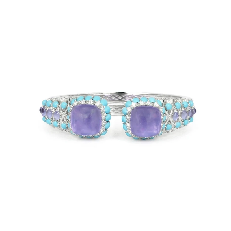 Bellux 925 Silver Gold Plated Synthetic Zircon Bracelet Luxury Fine Jewelry Blue Turquoise Amethyst Beautiful Open Bangle
Bellux 925 Silver Gold Plated Synthetic Zircon Bracelet Luxury Fine Jewelry Blue Turquoise Amethyst Beautiful Open Bangle